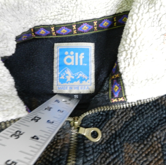 Vintage Kuhl Alf Fleece Jacket Size Small Aztec Hike Trail USA 90s - Picture 4 of 10